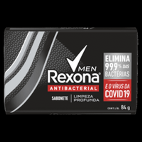 Sabonete em Barra Antibacterial com Esfoliante Rexona Men Limpeza Profunda Envoltório 84g