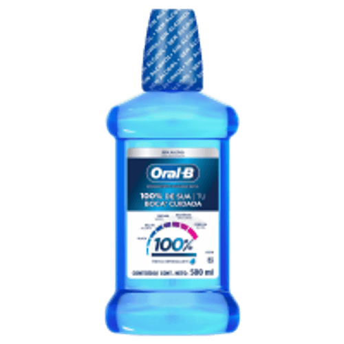 Enxaguante Bucal Zero Álcool Menta Refrescante Oral-B 100% Frasco 500ml