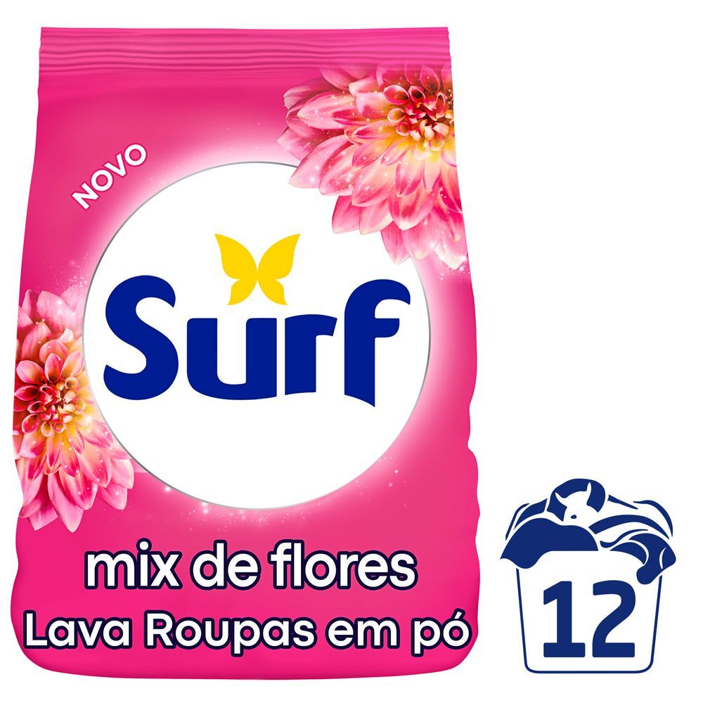 Lava-Roupas em Pó 5 em 1 Rosas e Flor-de-Lis Surf Pacote 800g