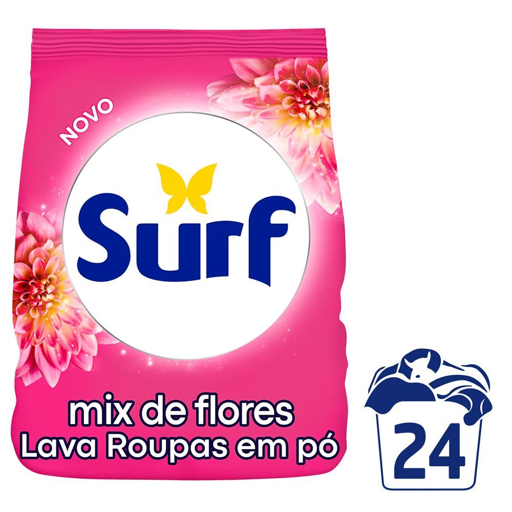 Lava-Roupas em Pó 5 em 1 Rosas e Flor-de-Lis Surf Pacote 1,6kg