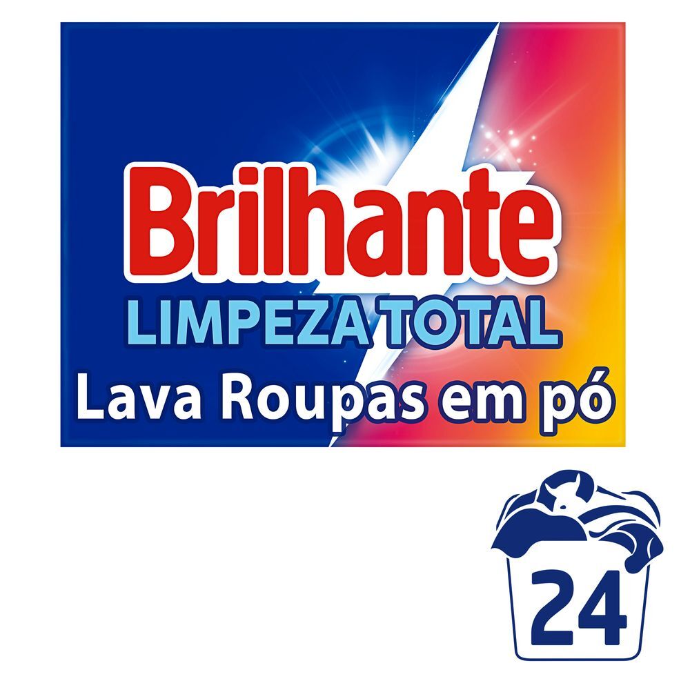 Lava Roupas em Pó Brilhante Limpeza Total 1.6 kg
