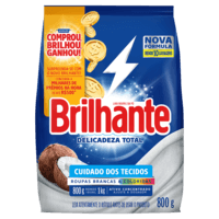 Lava-Roupas em Pó Roupas Brancas e Coloridas Ativo Concentrado Brilhante Delicadeza Total Pacote 800g