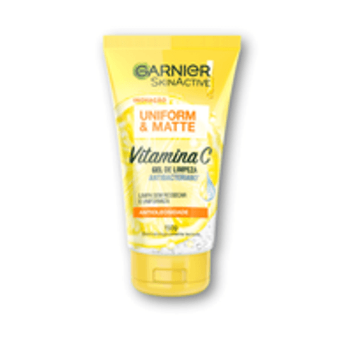 Gel de Limpeza Facial Antibacteriano Garnier Uniform & Matte Vitamina C, 150ml