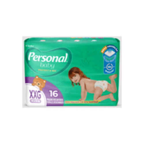 Fralda Descartável Personal Baby Protect & Sec XXG 14 a 18kg Pacote 16 Unidades