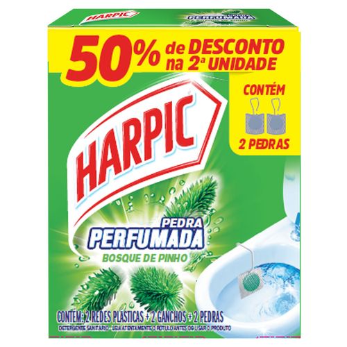 Detergente Sanitário Pedra Perfumada Bosque de Pinho Harpic 2 Unidades Grátis 50% de Desconto na 2ª Unidade