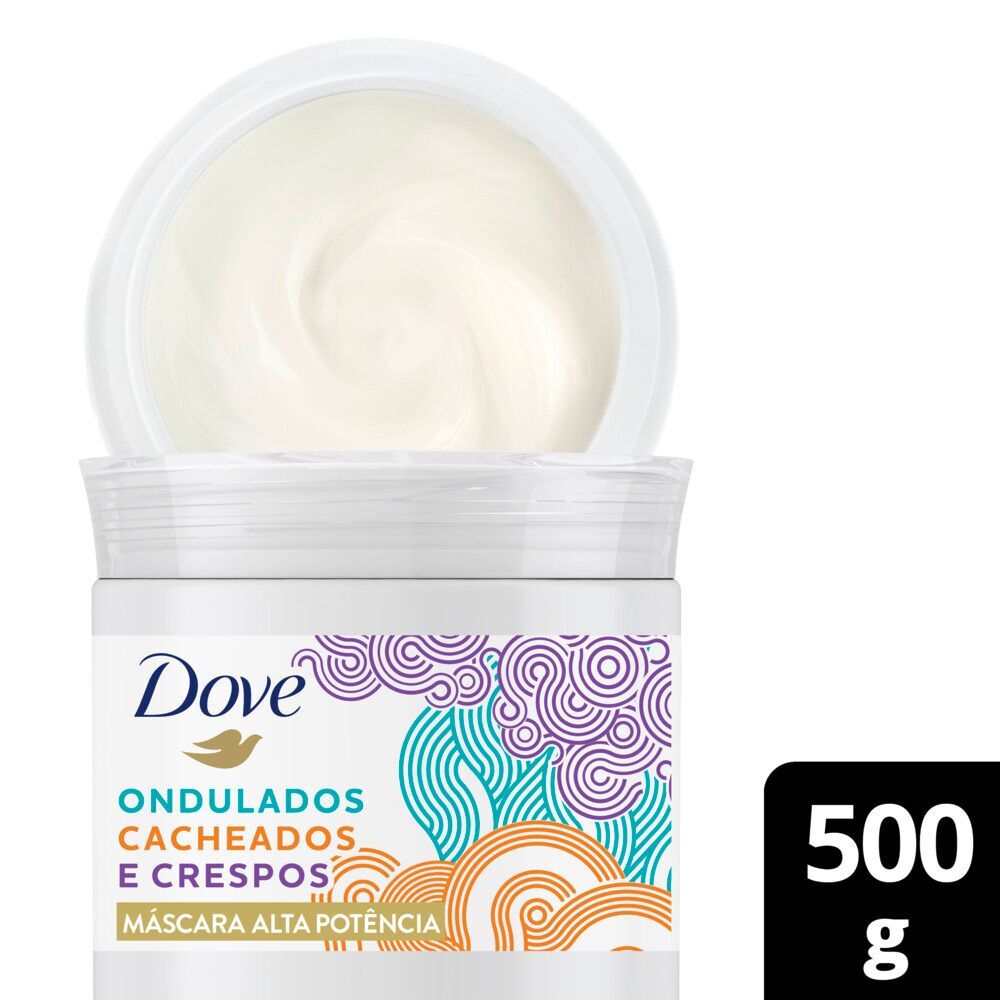 Máscara de Tratamento com Azeite de Oliva Alta Potência Dove Liberdade dos Cabelos Texturas Reais Ondulados, Cacheados e Crespos Pote 500g