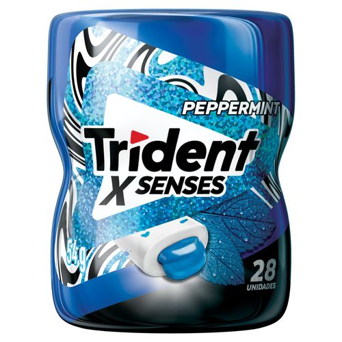 Chiclete Trident XSenses Peppermint Sem Açúcar Garrafa 54g