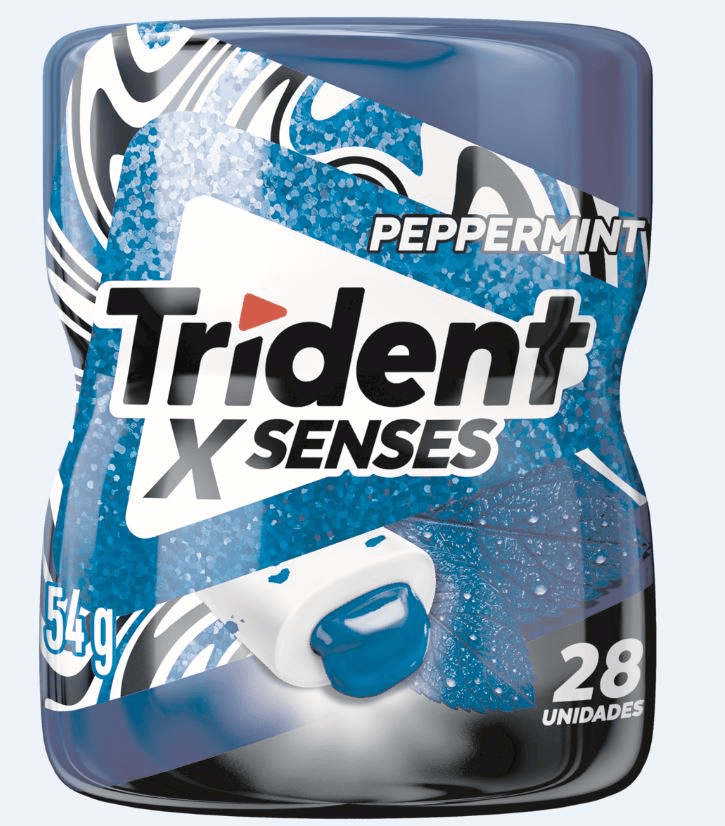 Chiclete Trident XSenses Peppermint Sem Açúcar Garrafa 54g - Dec Minas