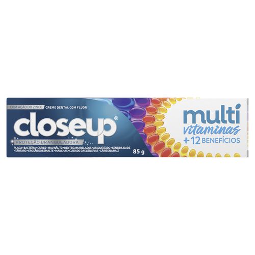 Creme Dental com Flúor Closeup Multivitaminas + 12 Benefícios Caixa 85g