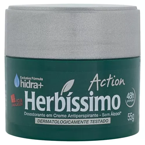 Desodorante em Creme Antiperspirante Talco 48h Proteção Herbíssimo 55g