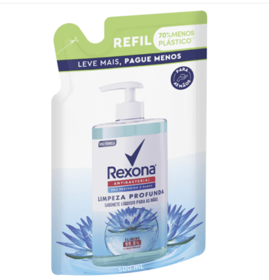 Sabonete Líquido para as Mãos Antibacterial Rexona Limpeza Profunda Sachê 500ml Refil Leve Mais Pague Menos