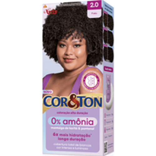 Kit Coloração Creme 2.0 Preto Manteiga de Karité & Pantenol Niely Cor&Ton