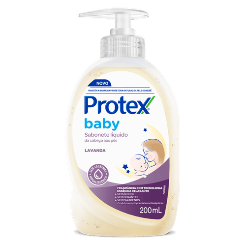 Sabonete Líquido da Cabeça aos Pés Lavanda Protex Baby Frasco 200ml