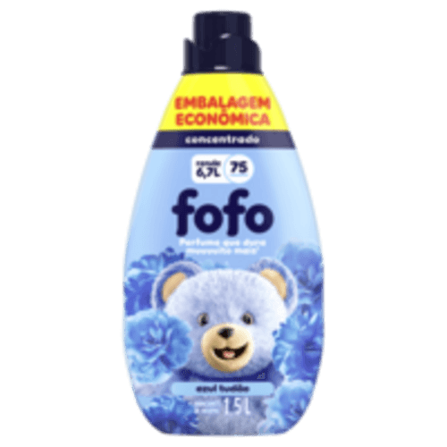 Amaciante de Roupa Concentrado Azul Tudão Fofo Frasco 1,5l Embalagem Econômica
