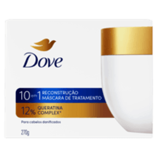 Máscara de Tratamento 12% Queratina Complex 10 em 1 Dove Reconstrução Caixa 270g