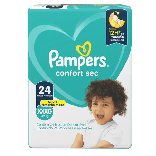 Fralda Descartável Infantil Supersec Mega XXXG Pampers com 24 unidades