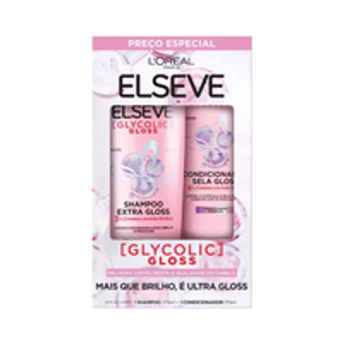 KIT ELSEVE GLYCOLIC GLOSS SHAMPOO 375ML + CONDICIONADOR 170ML