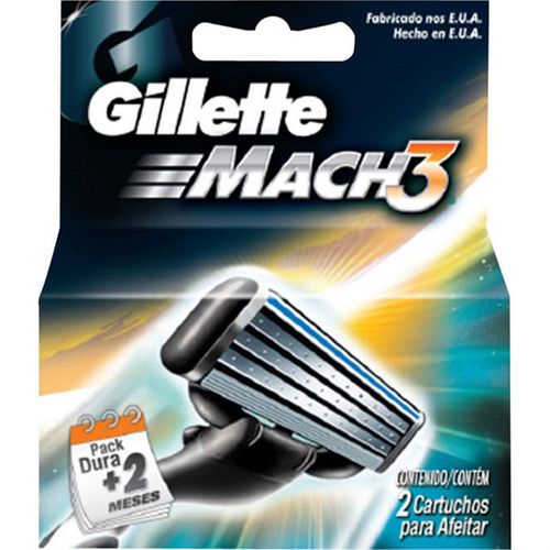 Carga Para Aparelho De Barbear Gillette Mach 3 2 Unidades