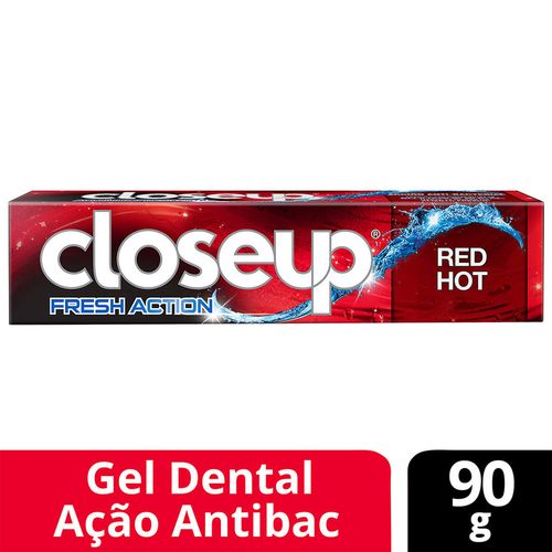 Gel Dental com Flúor Red Hot Closeup  Proteção 360° Fresh Caixa 90g
