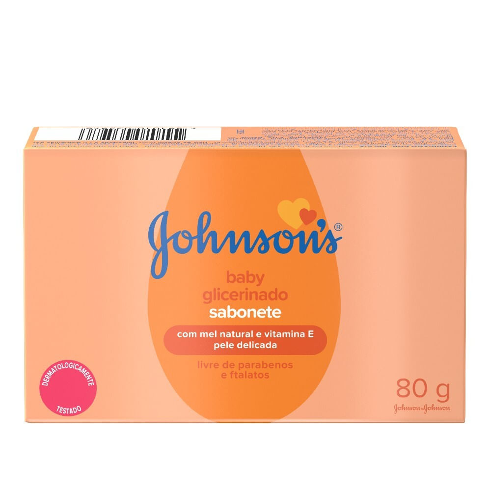 Sabonete em Barra Glicerinado Johnsons Baby Caixa 80g