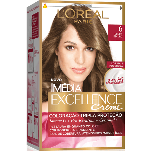 Coloração Permanente Imédia Excellence De L'Oréal Paris 6.0 Louro Escuro