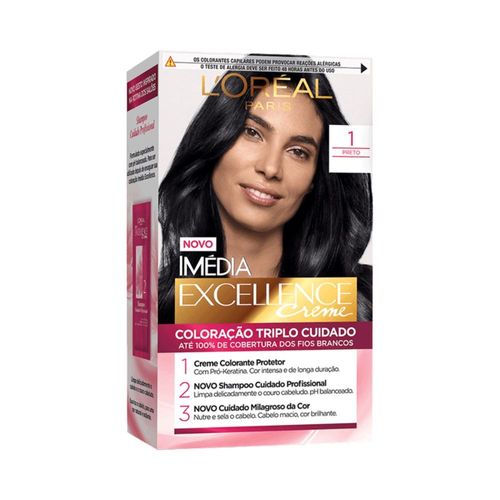Tinta Permanente L’Oréal Paris Imédia Excellence Preto 1.0