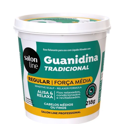 Alisante Regular Salon Line Guanidina Professional Tradicional Pote 218g