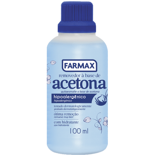 Removedor de Esmalte Farmax com Acetona 100 ml
