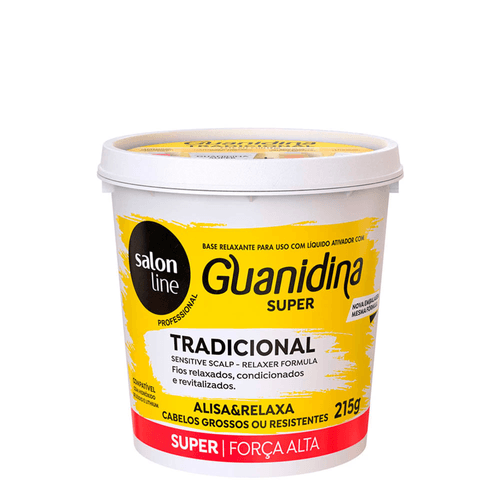 Guanidina Tradicional Super Forte Alisa e Relaxa Salon Line 215gr