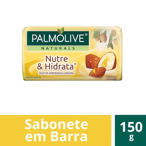 Sabonete em Barra Nutre & Hidrata Óleo de Amêndoas & Lanolina Palmolive Naturals Envoltório 150g