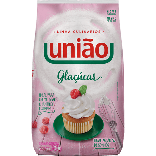 Açúcar de Confeiteiro União Glaçúcar Pacote 500 g