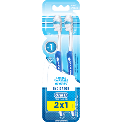 Escova Dental Macia 2x1 Oral-B Pro-Saúde Indicator 2 Unidades