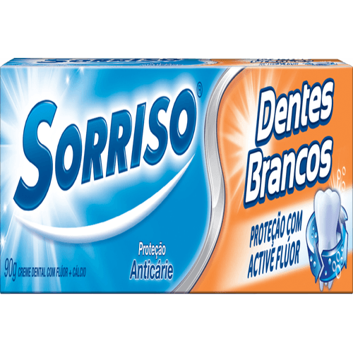 Creme Dental com Flúor e Cálcio Sorriso Dentes Brancos Caixa 90g