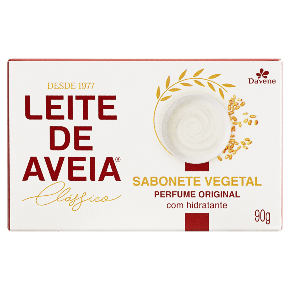 Sabonete em Barra Vegetal Perfume Original com Hidratante Davene Leite de Aveia Clássico Caixa 90g