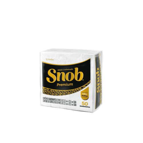 Guardanapo Snob Folha Dupla Pequeno com 50 folhas