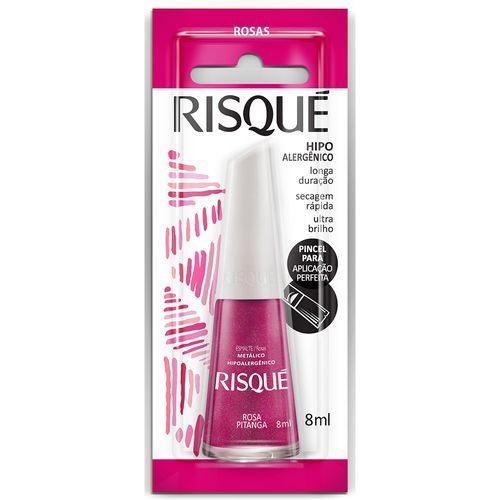 Esmalte Metálico Rosa Pitanga Risqué Rosas Blister 8ml