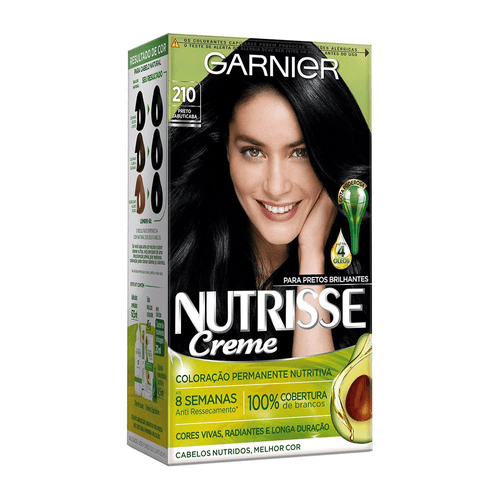 Coloração Garnier Nutrisse Creme 210 Preto Jabuticaba