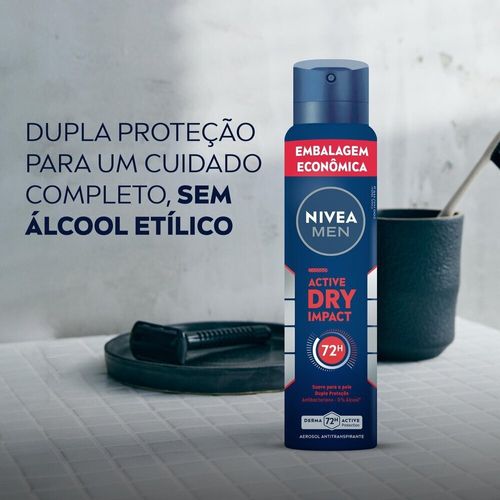 NIVEA MEN Desodorante Antitranspirante Aerossol Active Dry Impact 200ml