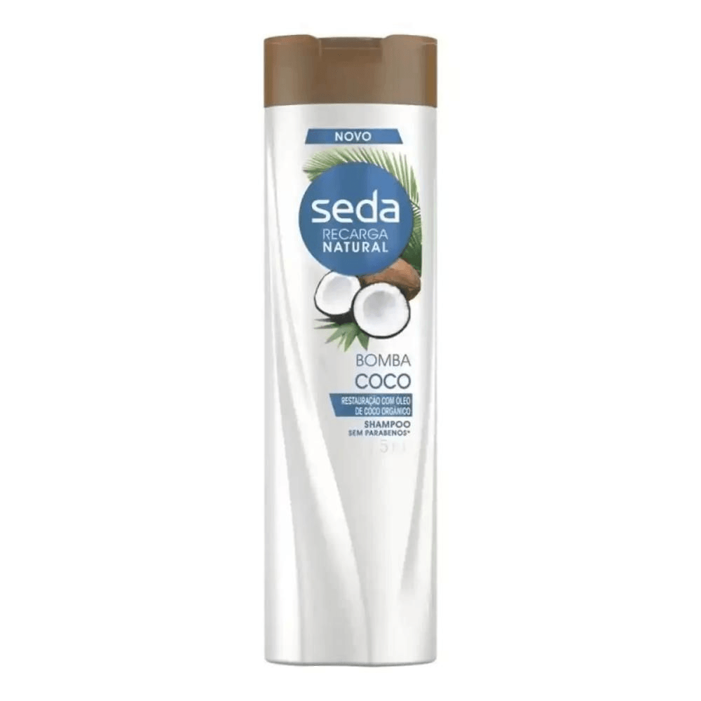 Shampoo Restauração Intensa Seda Joias da Natureza Óleo de Coco Frasco 325ml