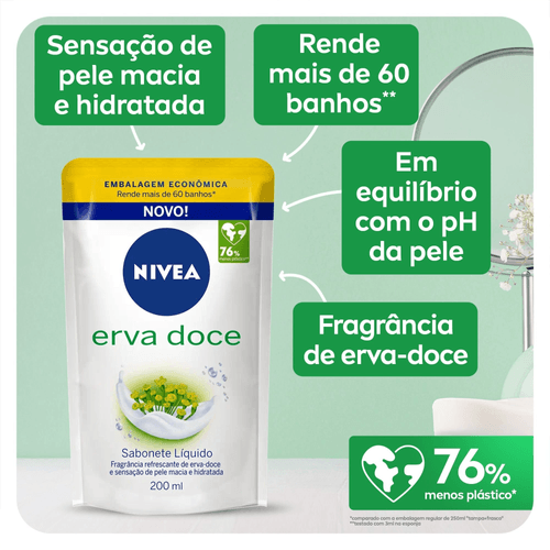 NIVEA Sabonete Líquido Refil Erva Doce 200ml