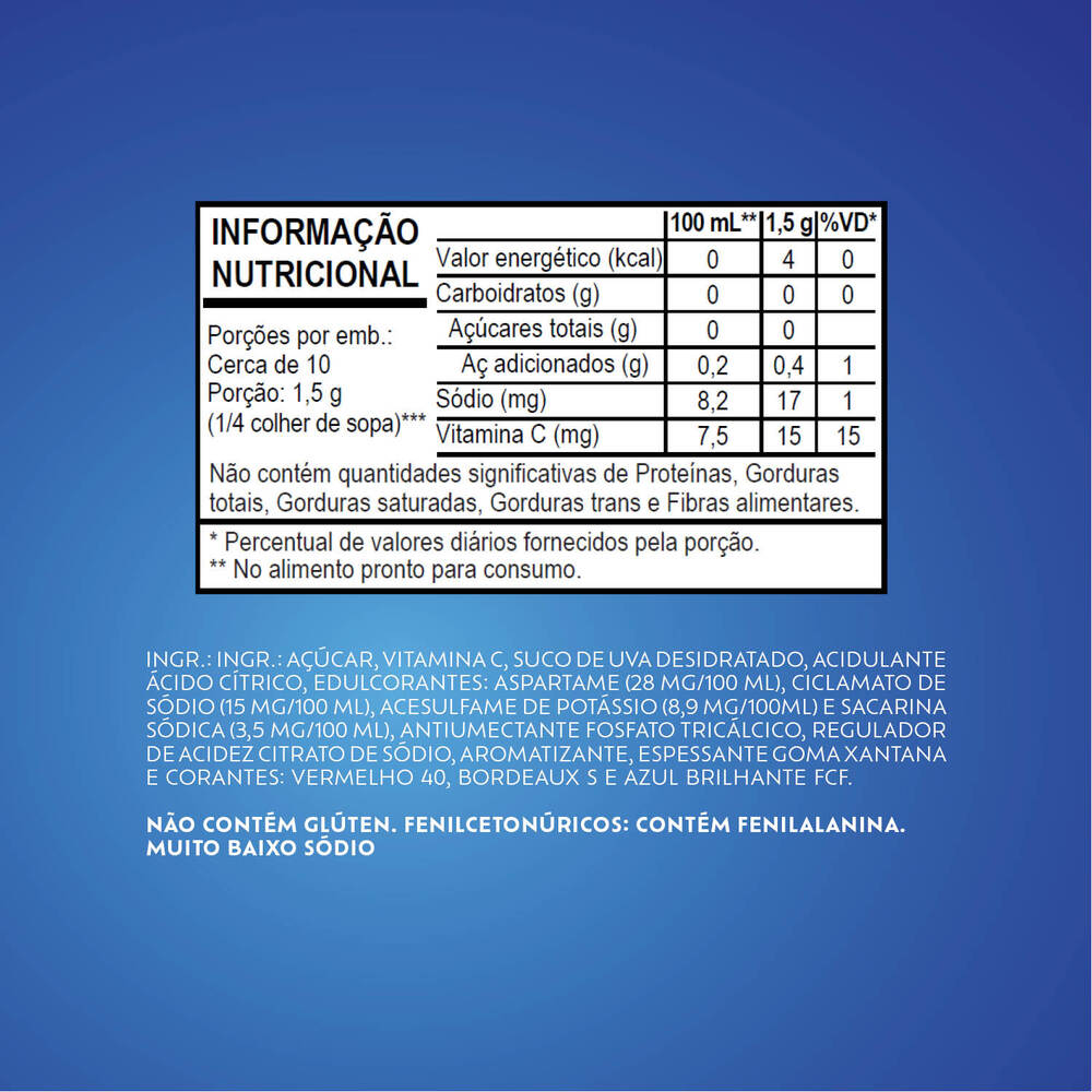 Refresco em pó Fresh Uva 15g - Dec Minas