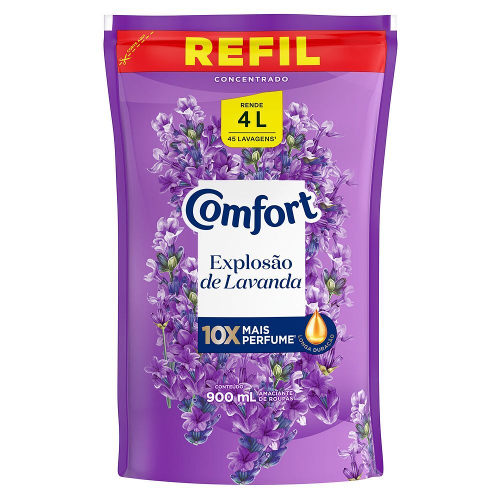 Amaciante Concentrado Refil Comfort Lavanda 900 ml