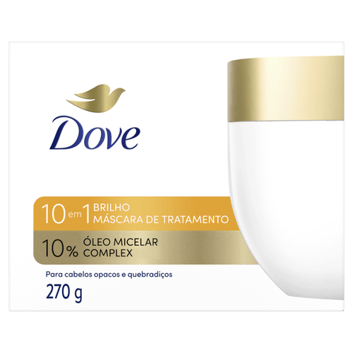 Máscara de Tratamento 10% Óleo Micelar Complex 10 em 1 Dove Brilho Caixa 270g