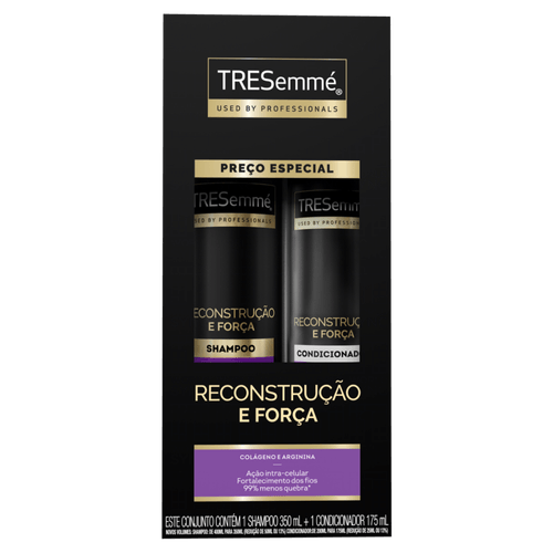 Kit Shampoo 350ml + Condicionador 175ml Colágeno e Arginina Tresemmé Reconstrução e Força Preço Especial
