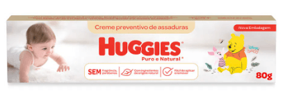 Creme Preventivo de Assaduras Bebê sem Perfume Huggies Puro e Natural Caixa 80g