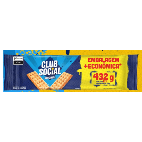 Biscoito Salgado Club Social Original Embalagem Econômica 432g