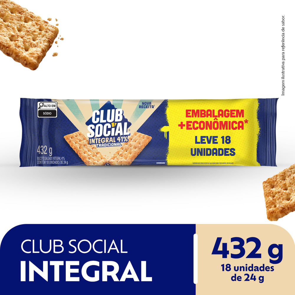 Biscoito Salgado Club Social Original Embalagem Econômica 432g
