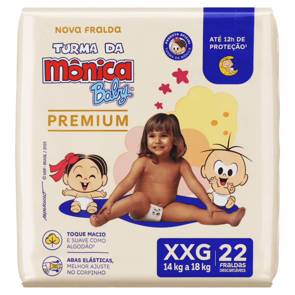 Fralda Turma Da Mônica Baby Premium Econômica Xxg - 22 Unid Gênero Sem Gênero Tamanho Extra Extra Grande (xxg)