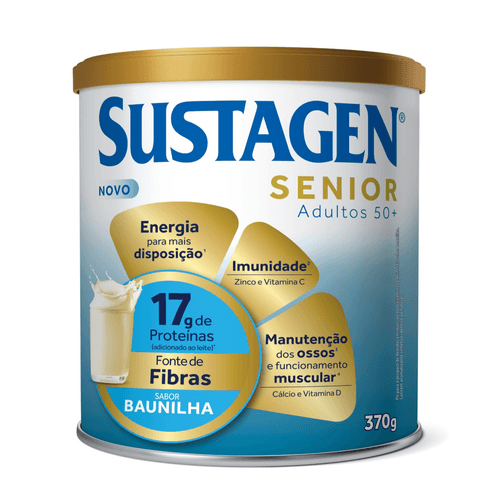 Sustagen Senior Complemento Alimentar 50+ Sabor Baunilha Lata 370g