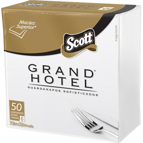 Guardanapo De Papel Folha Tripla Scott Grand Hotel 31,8cm X 32,8cm Pacote 50 Unidades